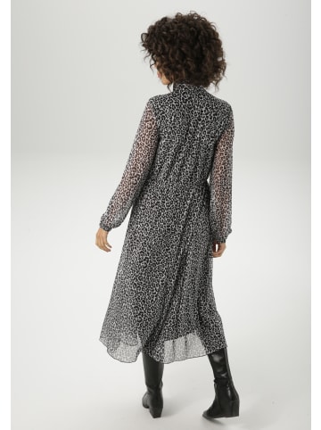 Aniston CASUAL Blusenkleid in grau Leo