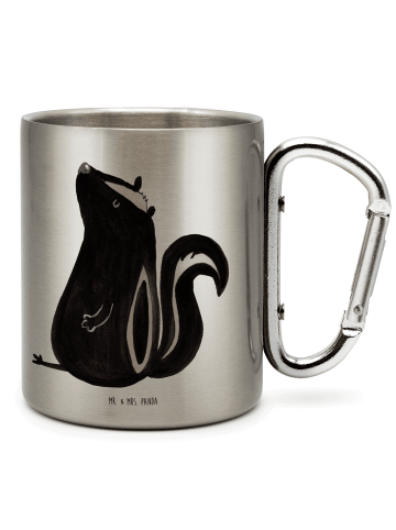 Mr. & Mrs. Panda Tasse Stinktier Sitzen ohne Spruch in Silber