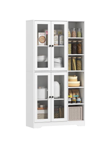 HOMCOM Küchenschrank-90L x 35B x 172H cm-Weiß