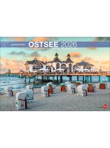 Heye Kalender Kalender - Ostsee Globetrotter Kalender 2026 - Von behaglichen Strandkörbe