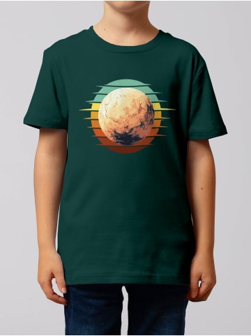 wat? Apparel T-Shirt Pluto Retro Sunset in Dunkelgrün