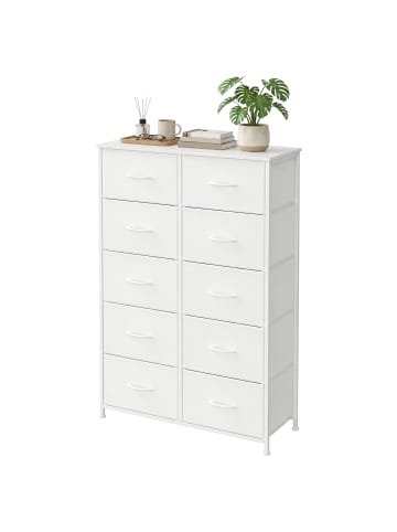 SONGMICS Kommode Bellah in Weiß - (B)76.7 x (H)116.7 x (T)30 cm