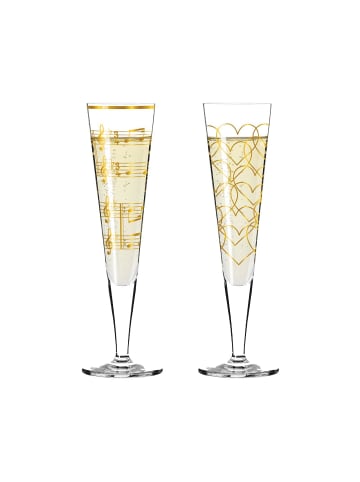 RITZENHOFF 2er Set Champagnergläser Goldnacht in 205 ml in gold