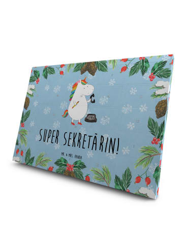 Mr. & Mrs. Panda Adventskalender Einhorn Sekretärin mit Spruch in Eisblau