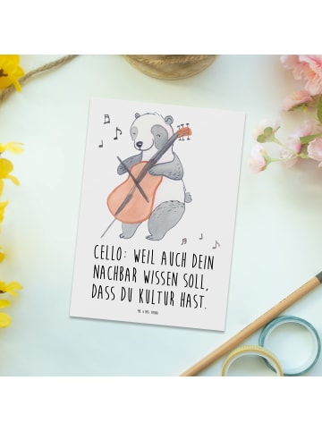 Mr. & Mrs. Panda Postkarte Zeichenllo Kultur mit Spruch in Weiß