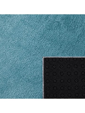 KADIMA DESIGN Teppich Kurzflor waschbar Unifarben Wohnzimmer in Türkis