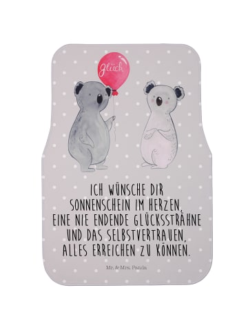 Mr. & Mrs. Panda Fahrer Autofußmatte Koala Luftballon mit Spruch in Grau Pastell