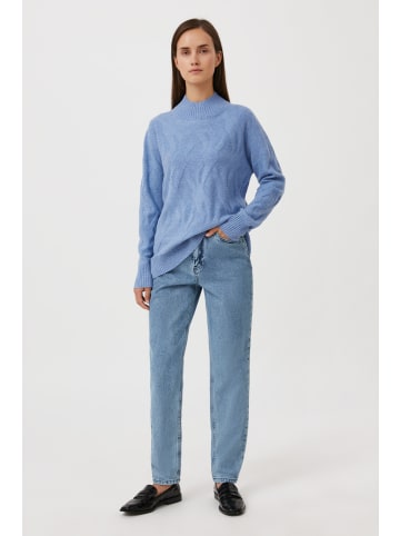 Finn Flare Langarmpullover Rippstrick in light blue