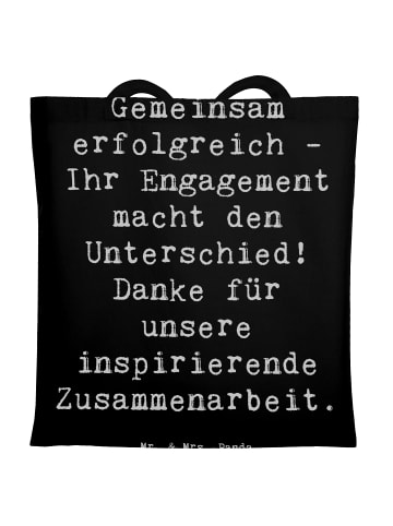 Mr. & Mrs. Panda Tote Bag Spruch Geschäftspartner Erfolg mit Spruch in Schwarz