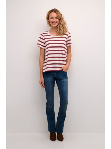 Cream T-shirt CRLarsa in Red Melange Stripe