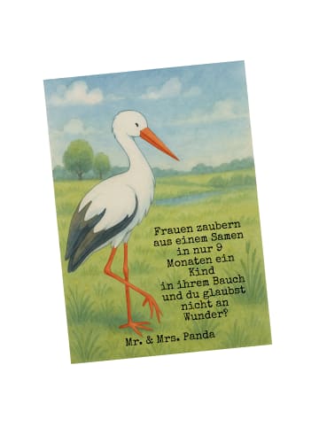 Mr. & Mrs. Panda Wanddeko Storch Design mit Spruch in Weiß