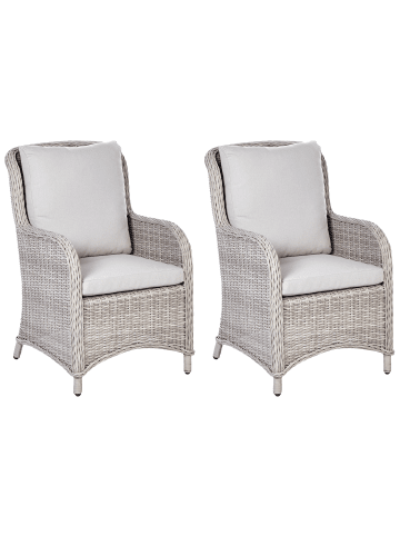 Beliani 2er-Set Gartenstuhl CASCAIS in Beige/Grau