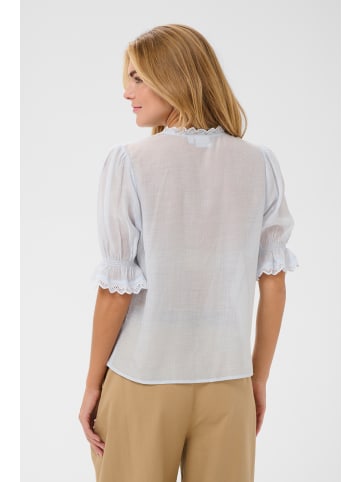 SAINT TROPEZ Kurzarm-Bluse KristelSZ Gerade Passform in Skyway