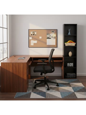 relaxdays Bücherregal in Schwarz - (B)32 x (H)132 x (T)24 cm