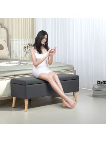 HOMCOM Sitzbank-110L x 39B x 45H cm-Dunkelgrau