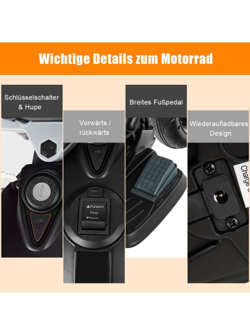 COSTWAY 12V Motorrad 3-8 Jahre in Schwarz