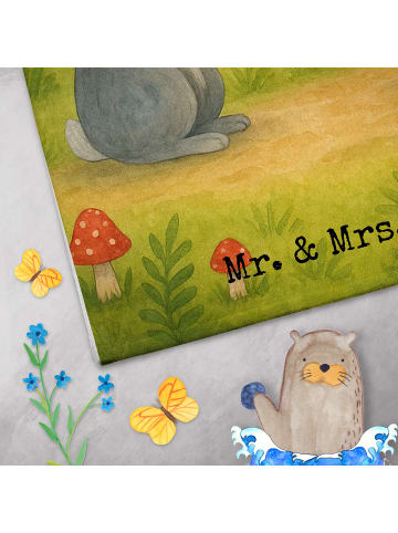Mr. & Mrs. Panda Handtuch Hase Igel Design mit Spruch in Weiß