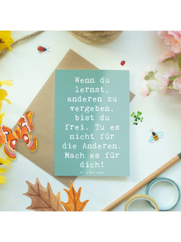Mr. & Mrs. Panda Klappkarte Spruch Vergebung Freiheit mit Spruch in Meeresbrise