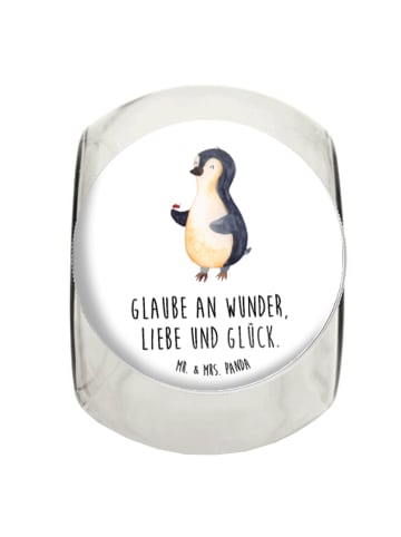 Mr. & Mrs. Panda Bonbonglas Pinguin Marienkäfer mit Spruch in Weiß