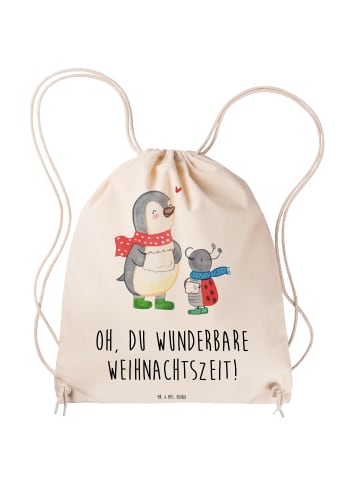 Mr. & Mrs. Panda Sportbeutel Smörle Winterzeit mit Spruch in Creme