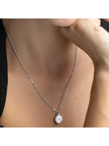 Luxenter Rhodium-plated sparkling zirconia necklace - Alphabet