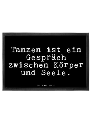 Mr. & Mrs. Panda Bodenmatte Tanzen ist ein Gespräch... mit Spruch in Schwarz
