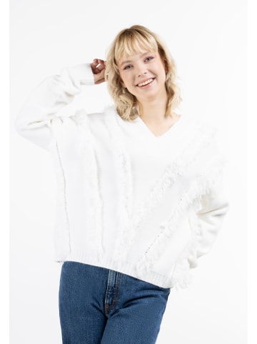 IZIA Damen Strickpullover in Weiss