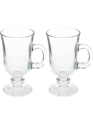 Pasabahce irish 2er Set Kaffeeglas mit Henkel, Tee, Latte Macchiato in Transparent