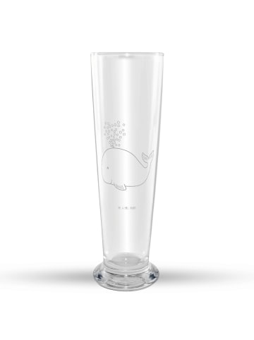 Mr. & Mrs. Panda Glas mit Gravur Wal Konfetti ohne Spruch in Transparent