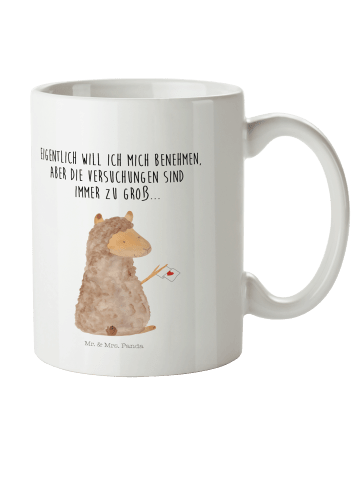 Mr. & Mrs. Panda Plastikbecher Alpaka Fahne mit Spruch in Weiß