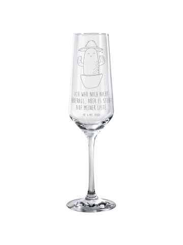 Mr. & Mrs. Panda Sektglas Kaktus Hut mit Spruch in Transparent