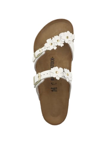 Birkenstock Zehensandale Mayari Flowers Naturleder normal in weiss