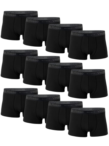 Vincenzo Rosso 12er Pack Boxershorts - Hipster in schwarz