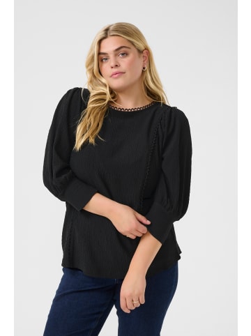 KAFFE curve Langarm-Bluse KCalvina in Black Deep