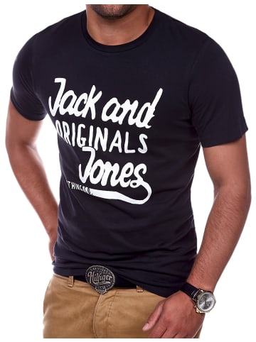 Jack & Jones T-Shirt - JJJORCOCOSTEE mit Print O-Neck in Schwarz-Weiß
