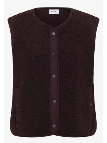 Cecil NOS Solid Matmix Teddy Vest in Red Wine