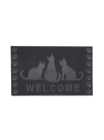 relaxdays Fußmatte Katzen in Schwarz - (B)75 x (T)45 cm