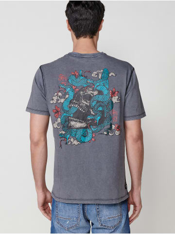 KOROSHI Kurzarm-t-shirt. in grau