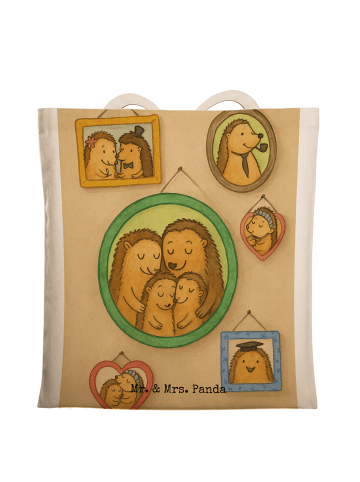 Mr. & Mrs. Panda Shopper Igel Familie Design ohne Spruch in Weiß