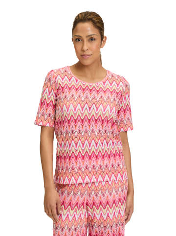 Betty Barclay Spitzenshirt mit Rippbündchen in Red/Rosè