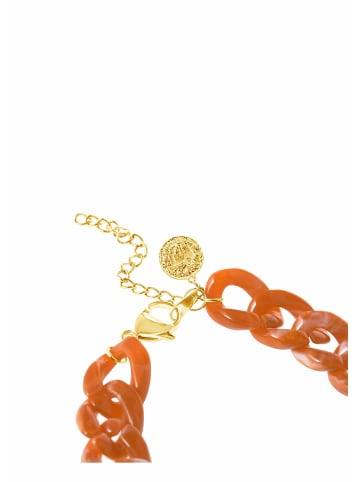 Gemshine Kette ohne Anhänger Orange Links in gold coloured