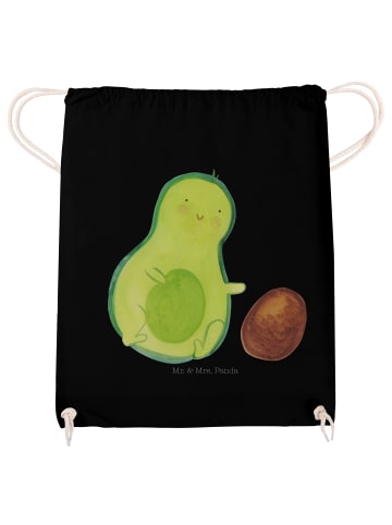 Mr. & Mrs. Panda Stoffbeutel Avocado Kern rollt ohne Spruch in Schwarz