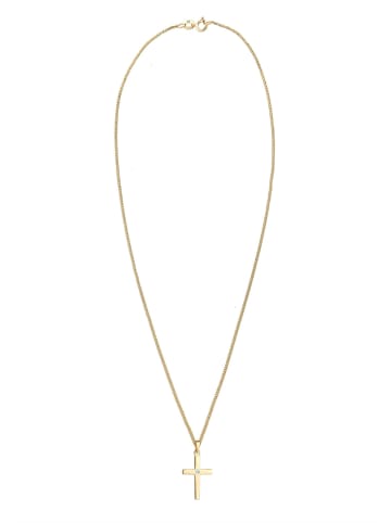 Elli DIAMONDS  Halskette 585 Gelbgold Kreuz in Weiß