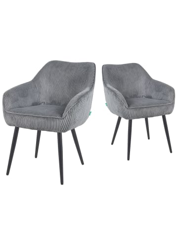 DUBI Möbel 2er-Set: Esszimmerstuhl Mika-Bela in Grau - (B)60 x (H)82 x  (T)61 cm