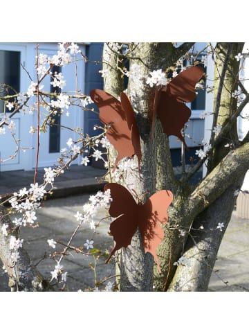 UNUS 3er Set Deko Schmetterlinge Rost in Braun