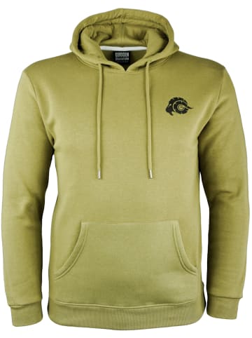 GUGGEN MOUNTAIN Kapuzenpullover Fleece Hoodie mit Logo in Olive