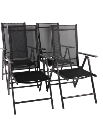 VCM  5 tlg. Alu Glas Tisch Gartenset Sitzgruppe 80 SW in Anthrazit