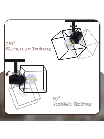 ZMH Deckenleuchte in schwarz 3-flammige E14 Schwenkbar Modern Deckenspot
