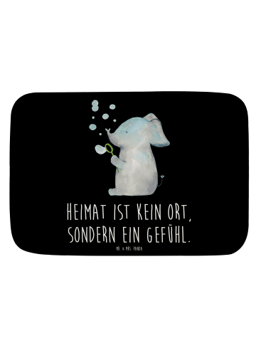 Mr. & Mrs. Panda Badezimmerteppich Elefant Seifenblasen mit Spruch in Schwarz