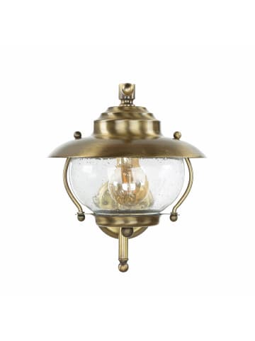Licht-Erlebnisse Außen Wandlampe (H)30 cm in Messing Antik